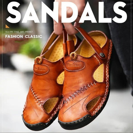 💝HEIßER VERKAUF💝Große Größe Weiches Leder Männer Atmungsaktive Outdoor-Sandalen