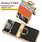 Galvanisiertes Leder-Magnetscharnier-Handyhülle für Samsung Galaxy Z Flip4 Flip3 5G