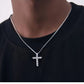 Universelle Halskette📿--Silberne Kreuz-Halskette mit Moissanit-Intarsien