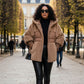 Damen Oversized Pufferjacke mit Kapuze im Patchwork-Design