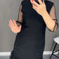 🔥Solange der Vorrat reicht 50% Rabatt!🎉Damenkleid mit Rundhalsausschnitt und einfarbigem Strass