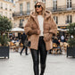 Damen Oversized Pufferjacke mit Kapuze im Patchwork-Design