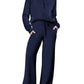 💝🔥Black-Friday-Mega-Angebot – 50 % Rabatt!🔥Damen-Loungeset aus 2 Teilen mit Oversize-Schnitt, halbem Reißverschluss und weitem Bein