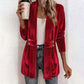 Zweireihige Samt-Strickjacke für Damen