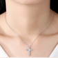 Universelle Halskette📿--Silberne Kreuz-Halskette mit Moissanit-Intarsien