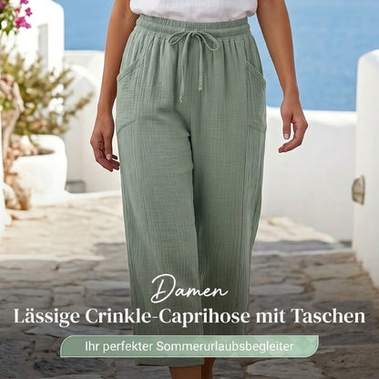 🌿 50% RABATT ✨ Damen Baumwoll-Leinen Hose mit Falten – luftig, bequem & stilvoll 👖
