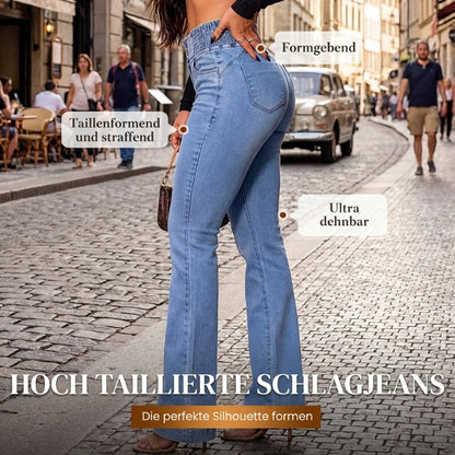 📢📢 2026 Mode-Neuheiten! 💕👖Stretch-Schlagjeans mit hohem Bund