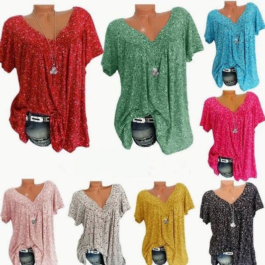 👕Jetzt 50 % reduziert!🌸Frühlingsmodisches Kurzarmshirt mit Print – Leichtes Material, lebendige Farben & lässige Passform👚