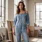 Weit geschnittener Overall mit weitem Bein und Taschen