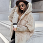 Damen Oversized Pufferjacke mit Kapuze im Patchwork-Design