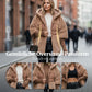 Damen Oversized Pufferjacke mit Kapuze im Patchwork-Design
