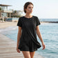 👗 50% RABATT! ☀️ Damen Zweiteiler – asymmetrisches Oberteil & Shorts – Einfarbig, luftig & vielseitig für Sommer, Strand & Alltag 🏖️