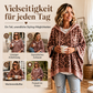 Gestrickter Hoodie mit Leopardenmuster für Damen