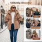 Damen Oversized Pufferjacke mit Kapuze im Patchwork-Design