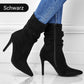 👠Kurze Damenstiefel mit hohem Absatz und spitzer Zehe