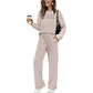 🔥LETZTER TAG 50 % RABATT💓Set aus Damen-Oberteil mit Rundhalsausschnitt und Hose mit Kordelzug💯