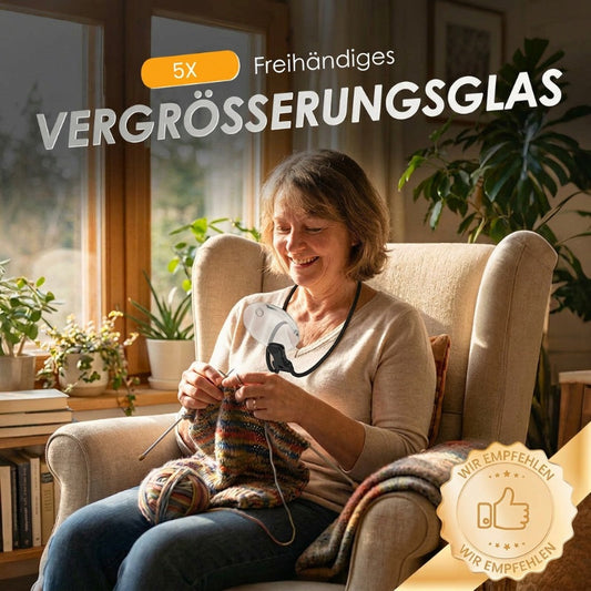 Freihändige Leselupe mit 5-facher Vergrößerung