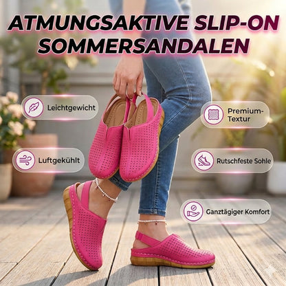 👡 Lässige Keilabsatz-Slingback-Sandalen mit perforiertem Design – atmungsaktiv & stylisch✨