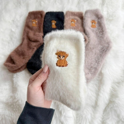 💕50% Rabatt🐮Flauschige Hochlandkuh-Socken