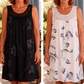 Ärmelloses Damenkleid mit Rundhalsausschnitt und Print