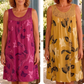 Ärmelloses Damenkleid mit Rundhalsausschnitt und Print