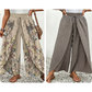 Bedruckte Damenhose mit weitem Bein und Kordelzug