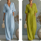 ✨ Einteiler mit V-Ausschnitt, hoher Taille & weitem Bein – bequem, knitterarm & leicht zu kombinieren – zu Sneakern, Sandalen oder High Heels
