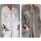 Set aus Pailletten-Bluse und Hose mit weitem Bein für Damen