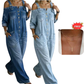 Weit geschnittener Overall mit weitem Bein und Taschen