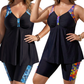 📢📢 50 % RABATT !! ⏰ Damen Fließendes Tankini-Oberteil und Shorts Badeanzug – Bauchkontrolle, Boy Shorts, Stützend ✨