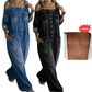 Weit geschnittener Overall mit weitem Bein und Taschen