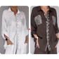 Set aus Pailletten-Bluse und Hose mit weitem Bein für Damen