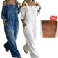 Weit geschnittener Overall mit weitem Bein und Taschen