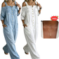 Weit geschnittener Overall mit weitem Bein und Taschen