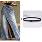 Damen Denim-Maxirock mit mehrlagiger Taille