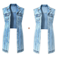 💥50 % RABATT !!🤠Damen-Jeanswestenkleid – ärmellos, mit hohem Schlitz, lange Weste im Streetwear-Stil