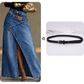 Damen Denim-Maxirock mit mehrlagiger Taille