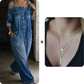 Weit geschnittener Overall mit weitem Bein und Taschen