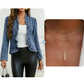 Damen-Denimjacke mit Fransenbesatz, offen vorne