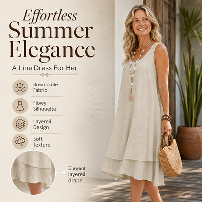 Bestseller💕 Zweilagiges, ärmelloses Kleid – Lässige Eleganz und moderner Lagen-Look für den Alltag