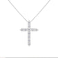 Universelle Halskette📿--Silberne Kreuz-Halskette mit Moissanit-Intarsien