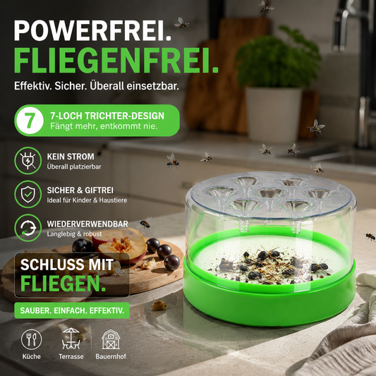Wiederverwendbare, nicht-elektrische Fliegenfalle – sicher für Haustiere und Kinder 🐶👶🚫⚡