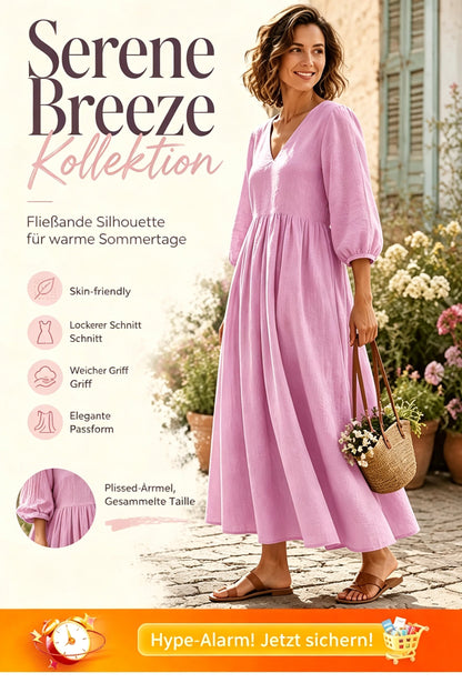 💕Neu eingetroffen 50% RABATT👗Maxikleid für Damen mit V-Ausschnitt und Falten