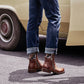 Neu Plissierte Vintage Reißverschluss Chelsea Ritter Stiefel【KOSTENLOSER VERSAND】