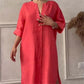 👗Lässiges, atmungsaktives Kleid in Volltonfarbe
