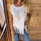 👚50% Rabatt💕Unifarbenes, kurzärmeliges Damen-T-Shirt mit heißem Aufdruck und ausgefranstem Saum