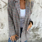 ⏰58% Rabatt🥰Saisonangebot zum Super-Sonderpreis🥰Lässiger karierter Blazer mit Revers