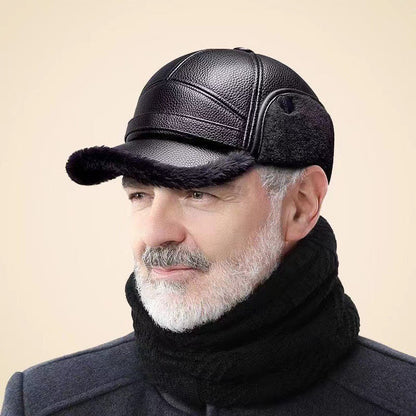 🧢🐂Ohrenschutz, Winter draußen – Männer dicke Ohrenschutz Kunstleder Hut
