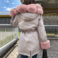 🔥Damenparka mit abnehmbarem Puffpelzkragen