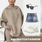 💖49% Rabatt - 2-teiliges Set aus Sweatshirts und Hosen mit Kapuze und Schlitz für Damen